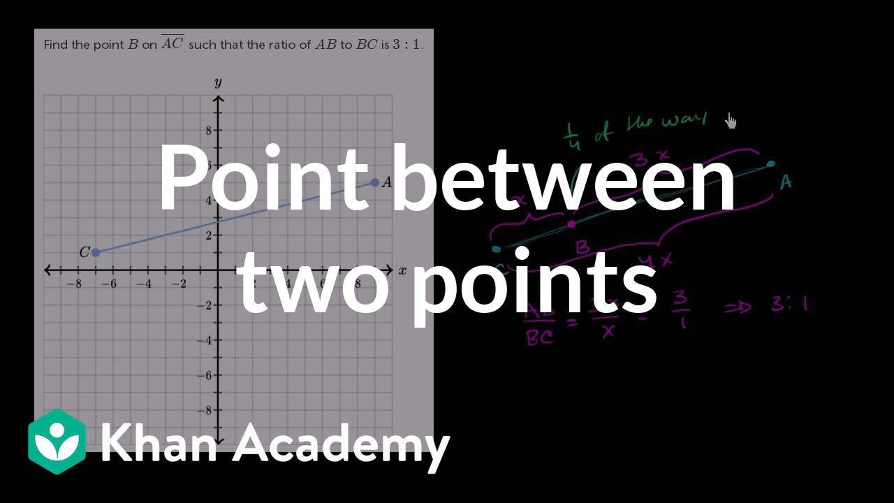 Finding a point part way between two points | Analytic geometry | Geometry | Khan Academy