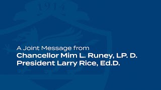 A Joint Message from Chancellor Runey and President Rice