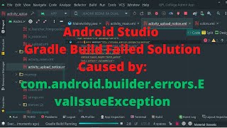 Android Studio Gradle Build Failed Caused by: com.android.builder.errors.EvalIssueException