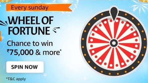 Amazon Every Sunday Wheel Of Fortune Quiz Answers Today | Chance To Win 75,000 | Amazon Pay Balance|