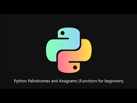Python Palindrome and Anagram functions (How to)