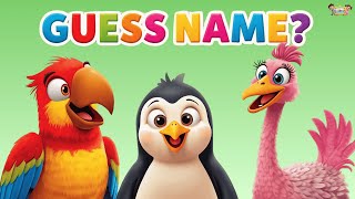 Birds Names with Fun Rhymes for Kids &amp; Preschool 🐦🦜| Sparrow Peacock Duck &amp; more | Kids Fun Learning