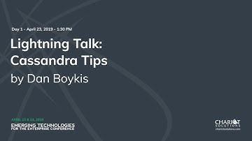 Lightning Talk: Cassandra Tips - Dan Boykis