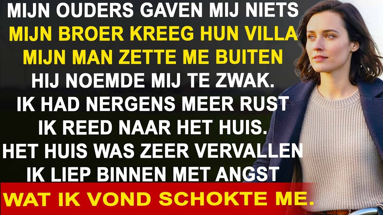 Mijn ouders gaven mijn broer de villa en mij een ruïne, tot ik hun grootste familiegeheim vond