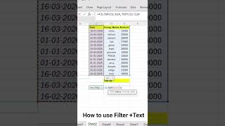 Excel Main Filter and Text kaise use kare #excelhindi #exceltips #exceltutorial