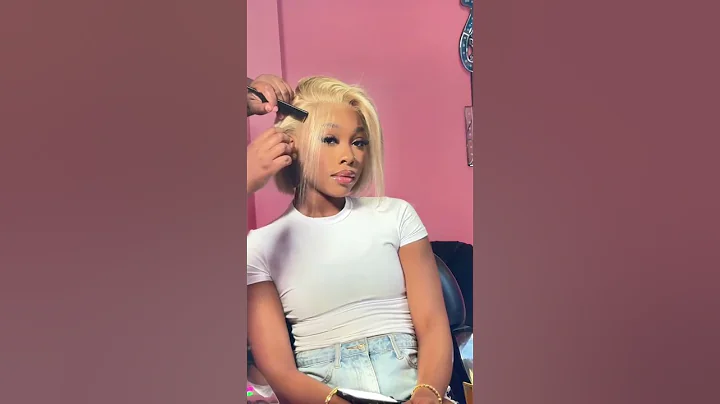 Barbie blonde highlight color short bob wig, giving gorgeous look #wiginstall #bob #hairstyle #wigs