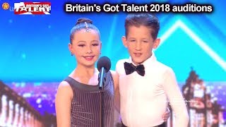 Lexie \& Christopher 10yo Dancers MET at MATCHING SITE Auditions Britain's Got Talent 2018 BGT S12E03