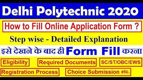 How to fill delhi polytechnic 2021 online application form | CET DELHI 2021 | Delhi Polytechnic 2021