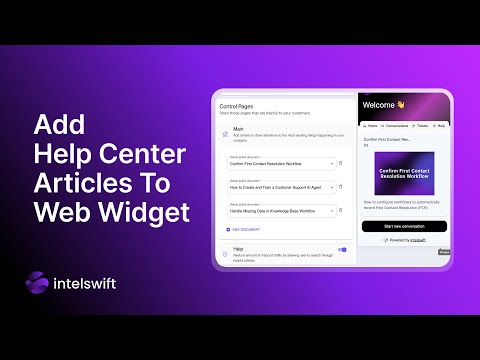 Add Help Center Articles to web widget