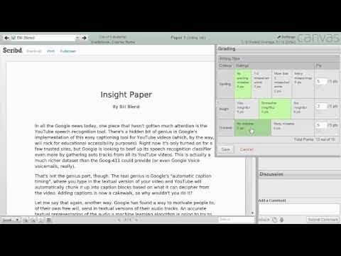 Speed Grader - Instructure Canvas Feature Highlight