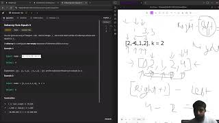 sub array sum equal k