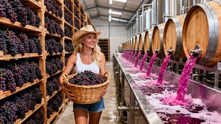 Inside the MASSIVE Wine Factory | How Fine Wine Is Made at Industrial Scale (Full Process)