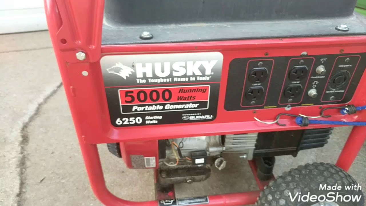 how many horsepower does a husky 5000 watt generator have