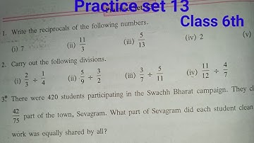 Practice set 13 class 6th maths