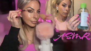 ASMR Makeup Get Ready With Me & Then Unready ASMR Skincare Routine Clicky Whisper Voiceover