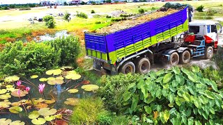 Download Lagu First Start Amazing PROJECT!! LANDFILL Deep LAND In Flooded Area Use SHANTUI C2 Dozer \u0026 25Ton Truck. MP3