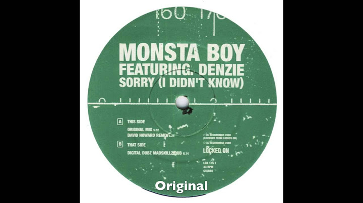 Monsta Boy - Sorry - Original (UK Garage)