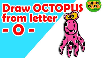 Learn to draw OCTOPUS from letter O | STEP BY STEP | Kids Drawing | TADA-DADA Art Club