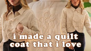 a quilt coat! from stranger things? using a FREE PATTERN?! | sew with me