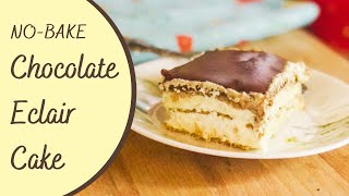 How to Make Chocolate Eclair Cake -Easy no-bake dessert recipe -pudding, graham crackers, Cool Whip!