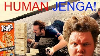 Human Jenga Can We Stack 3 People On Top Of Each Other??