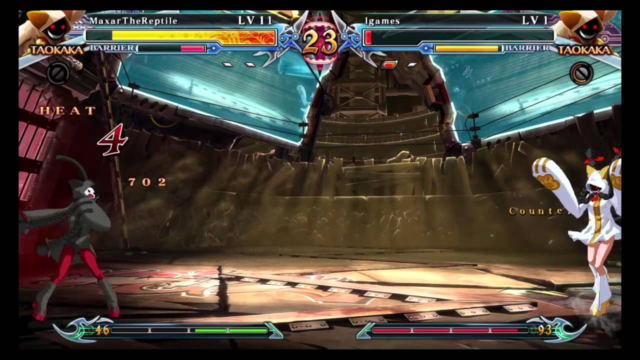 BLAZBLUE CHRONOPHANTASMA EXTEND MaxarTheReptile [Taokaka] vs Igames [Taokaka]