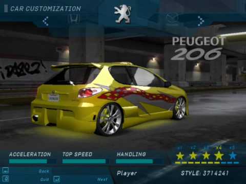 NFSU - Peugeot 206 Tuning - YouTube NFSU - Peugeot 206 Tuning - YouTube