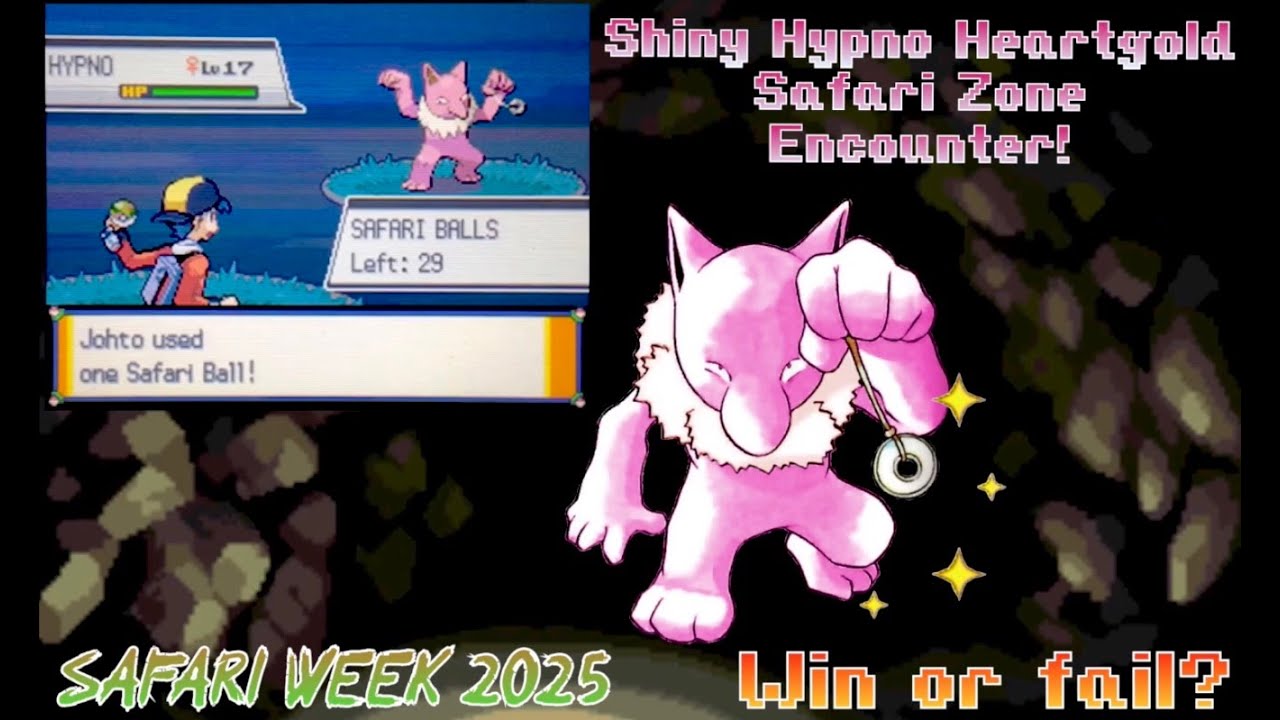 Safari Week 2025 Epic rare shiny Heartgold Hypno encounter win or fail?