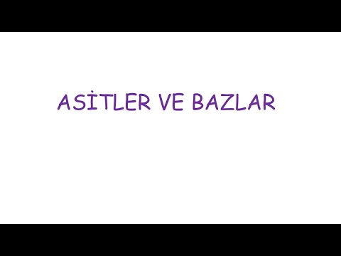 ORGANİK KİMYA| Asitler ve Bazlar