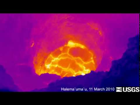 watershed Thermal View of Active Lava Pond in Halema`uma`u Vent