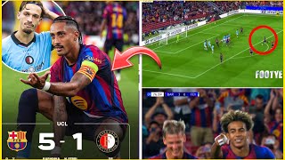 BARÇA 5-1 FEYENOORD RÉCITAL MANITA ENCORE ! RAPHINHA DOUBLÉ ET LAMINE YAMAL 1 ER COUP FRANC !