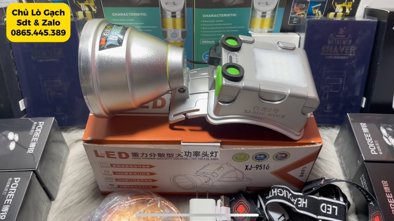 Đèn Pin Đội Đầu Siêu Sáng XJ-9516 Thay Đổi 3 Màu Ánh Sáng, Giá 450k Bao Ship, Chiếu Xa 1000m Pin 14h
