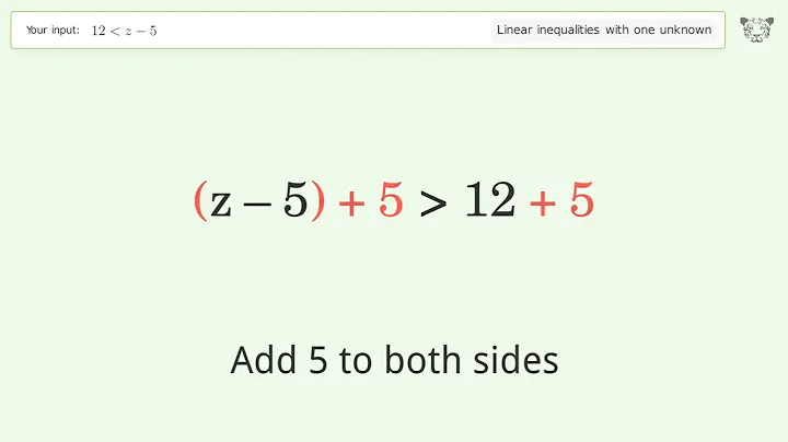 Solving Linear Inequalities: 12 is Smaller Than z-5
