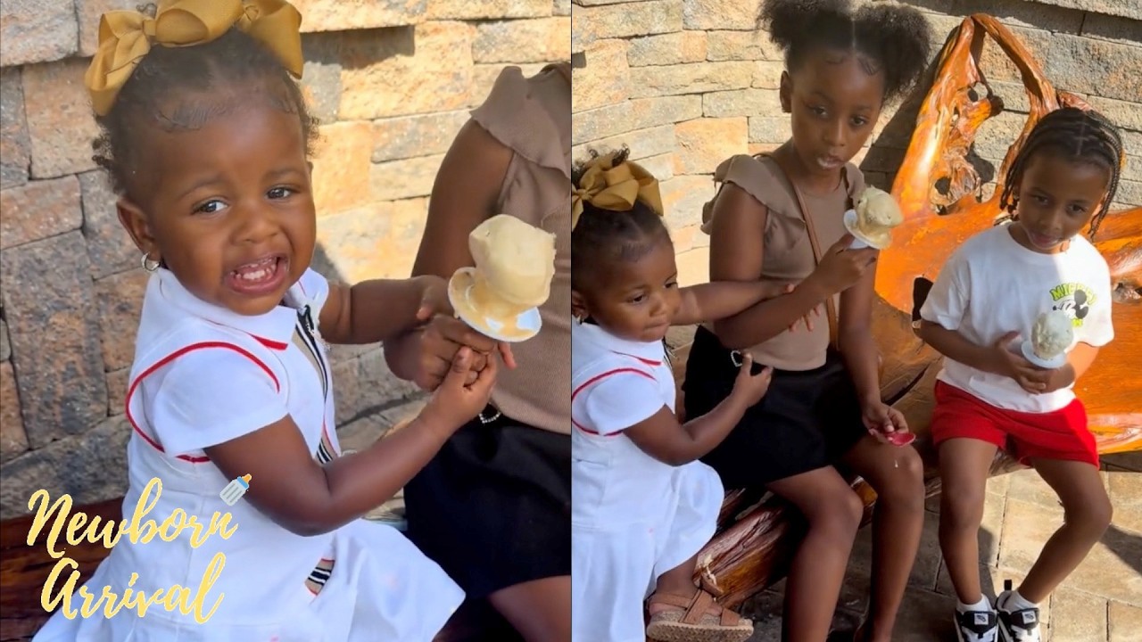 Offset & Cardi B's Daughter Blossom Is Too Cute Trying To Eat Sister Kulture's Ice Cream! 🍦
