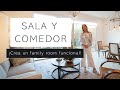 Sala y Comedor en un mismo espacio | ¡Crea un family room funcional!