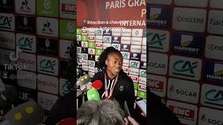 Réaction à chaud de Clarisse Agbegnenou après sa 7ème médaille d'Or au Paris Grand Slam
