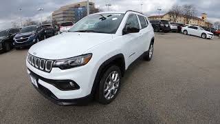 2022 Jeep Compass Latitude LUX 4x4 ''Interior Completely Redesigned'' white exterior black interior.