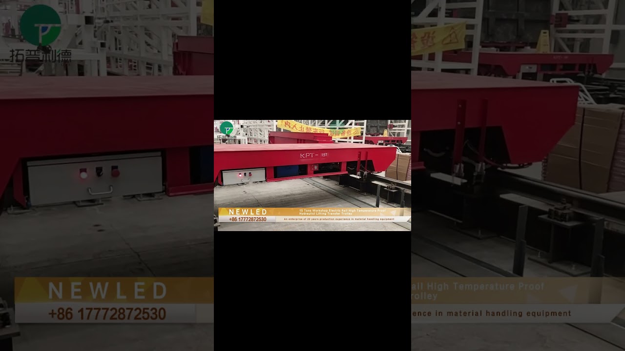 Workshop Electric Rail Transfer Cart,High Temperature Proof Hydraulicl Lifting Transfer Trolley