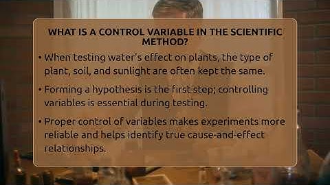 What Is A Control Variable In The Scientific Method? - Science Through Time