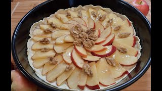 Яблочный пирог - тарт - на слоёном тесте - готовится просто и быстро!/С орехами и мёдом!/Apfel Tarte