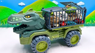 Dinosaur Truck With Dino Heads | Tyrannosaurus Truck Toy 공룡트럭 티라노사우루스