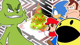 Pacman, Mario, Sonic, Donkey Kong And The Grinch - Christmas Video