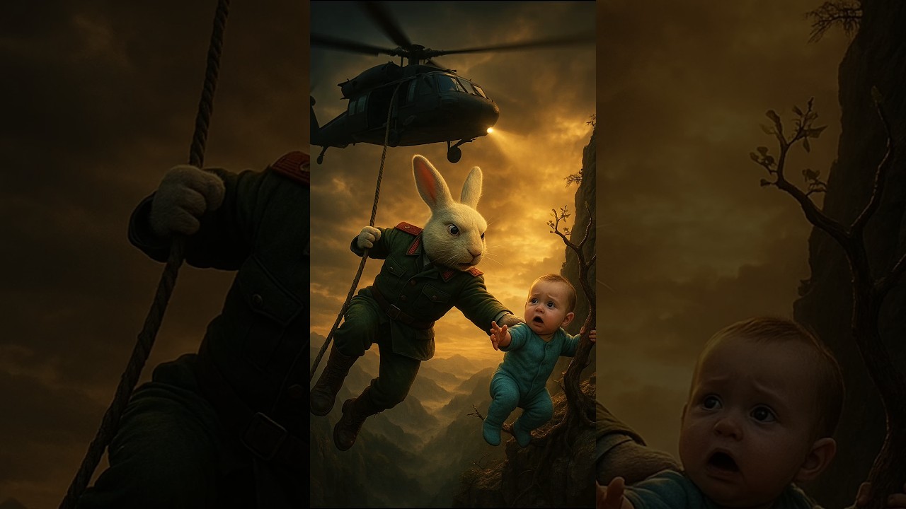 Heroic Rabbit Saves A Fallen Baby From Cliff! 