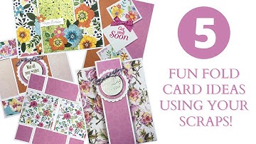 🌟5 Fun Fold Cards🌟 Using Your Paper Scraps!
