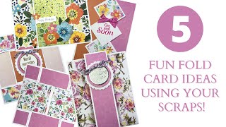 🌟5 Fun Fold Cards🌟 Using Your Paper Scraps!