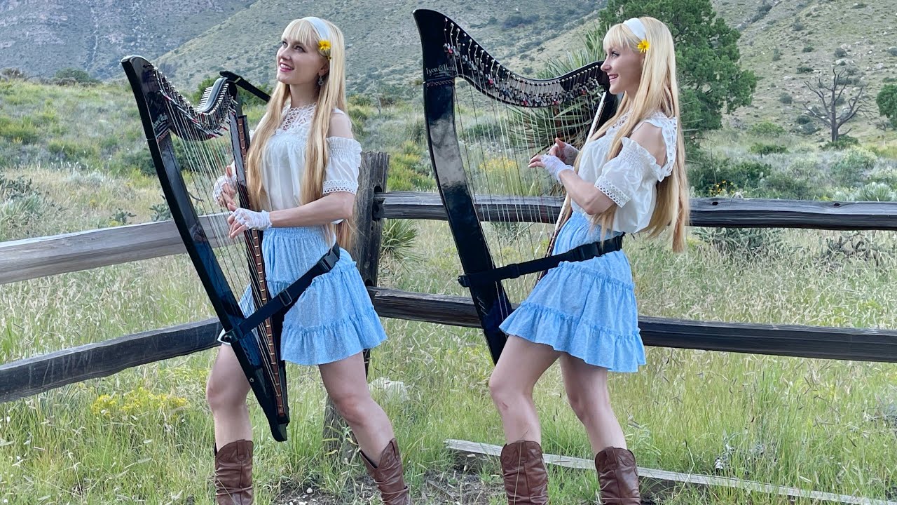 Dust in the Wind (Kansas) - Harp Twins, Camille and Kennerly
