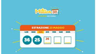 Estrazione MillionDAY del 23 Maggio 2018