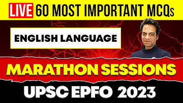 UPSC EPFO 2023 Free Tests & MCQs Revision | English Language | LIVE Class EO & APFC | EduTap EPFO