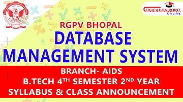 Database Management Systems (DBMS) | RGPV B.Tech 4th Sem for AIDS | Syllabus & Class Announcement