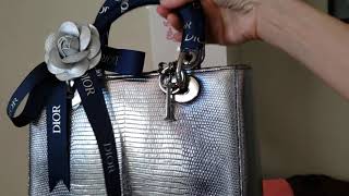 Lady Dior silver lizard medium bag elitefashionus Feb 2021
